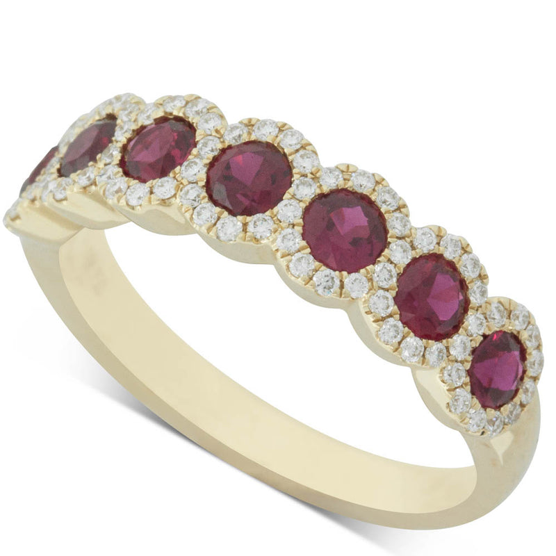 18ct Yellow Gold Ruby & Diamond Ring-Ring-Walker & Hall