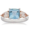 18ct White & Rose Gold Morganite & Aquamarine Ring-Ring-Walker & Hall