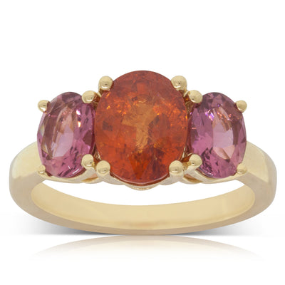18ct Yellow Gold Garnet & Tourmaline Ring-Ring-Walker & Hall