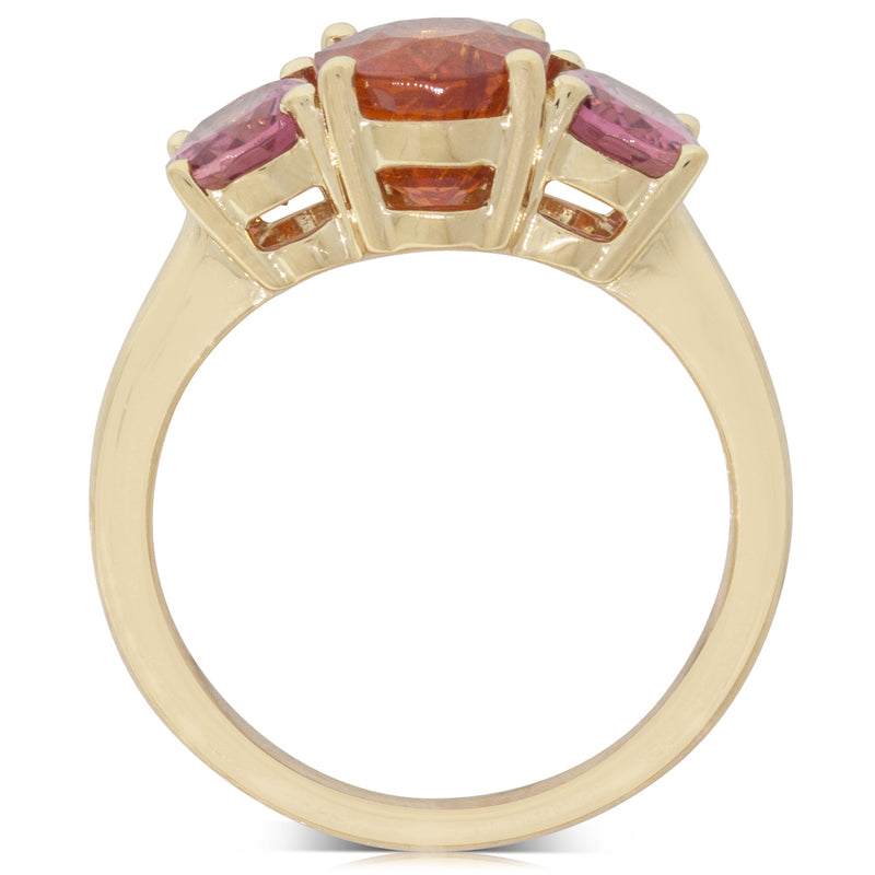 18ct Yellow Gold Garnet & Tourmaline Ring-Ring-Walker & Hall