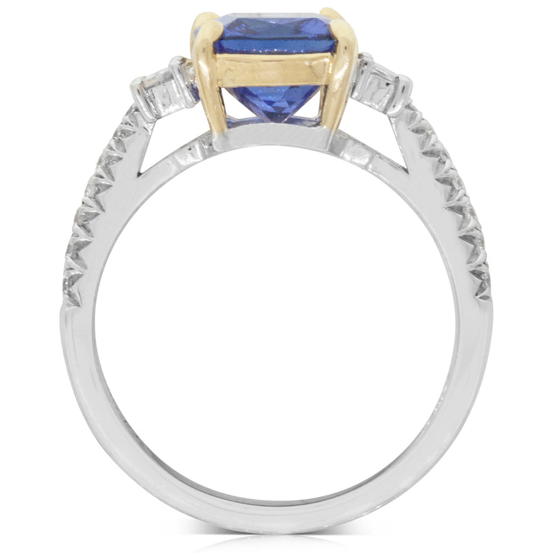 18ct White Gold Tanzanite & Diamond Ring-Ring-Walker & Hall