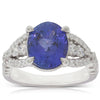 18ct White Gold Tanzanite & Diamond Ring-Ring-Walker & Hall