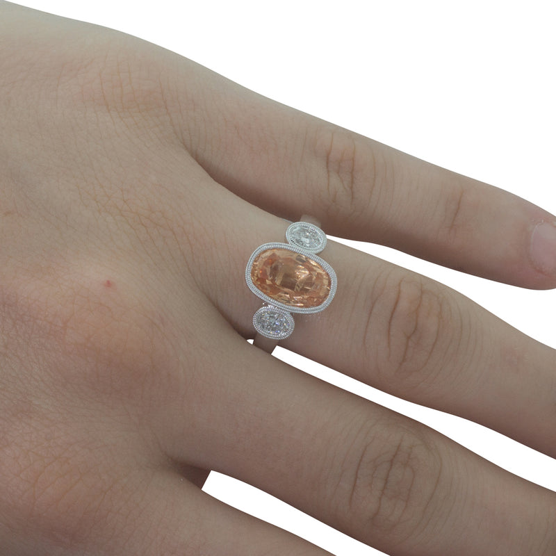 18ct White Gold Sapphire & Diamond Ring-Ring-Walker & Hall