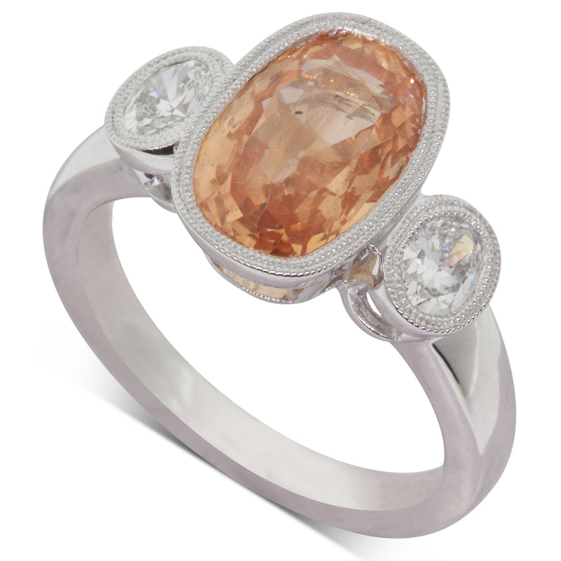 18ct White Gold Sapphire & Diamond Ring-Ring-Walker & Hall