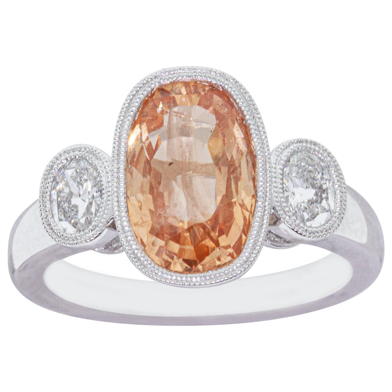 18ct White Gold Sapphire & Diamond Ring-Ring-Walker & Hall