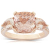 18ct Rose Gold Morganite & Diamond Ring-Ring-Walker & Hall