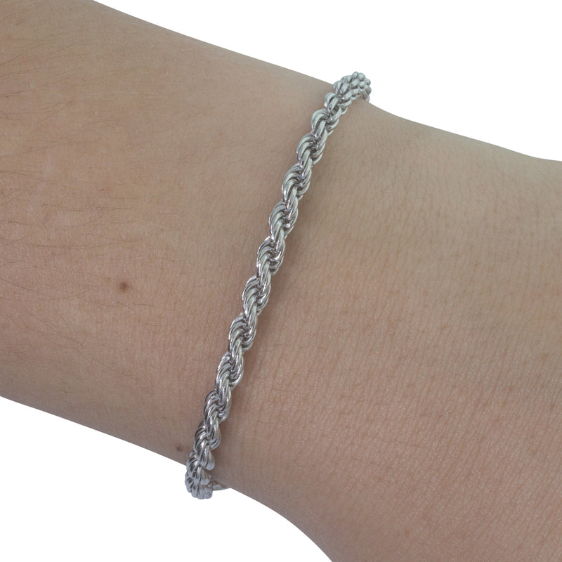 Sterling Silver Triple Trace Link Bracelet-Bracelet-Walker & Hall