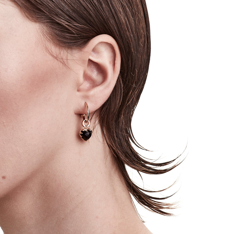 Stolen Girlfriends Club Love Anchor Earrings - Gold Plated & Onyx-Earrings-Walker & Hall