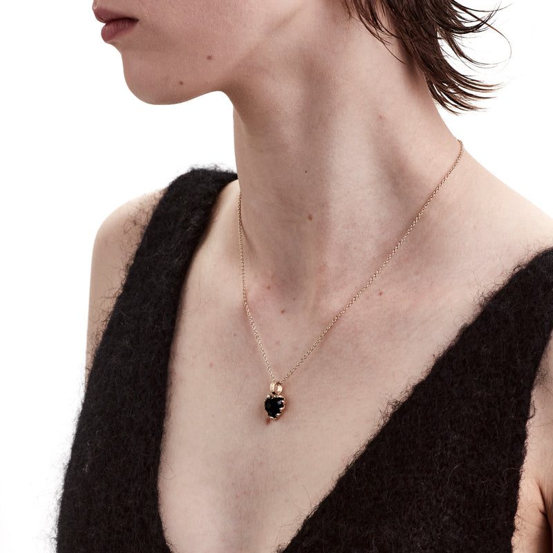 Stolen Girlfriends Club Love Claw Necklace - Gold Plated & Onyx-Necklace-Walker & Hall