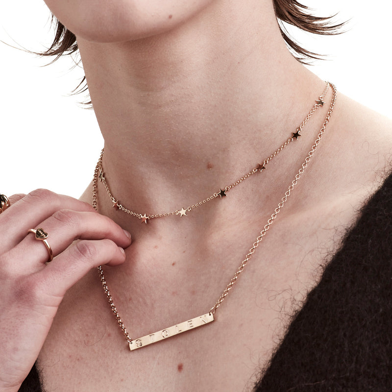 Stolen Girlfriends Club Stolen Plank Necklace - Gold Plated-Necklace-Walker & Hall