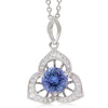 18ct White Gold Tanzanite & Diamond Pendant-Necklace-Walker & Hall