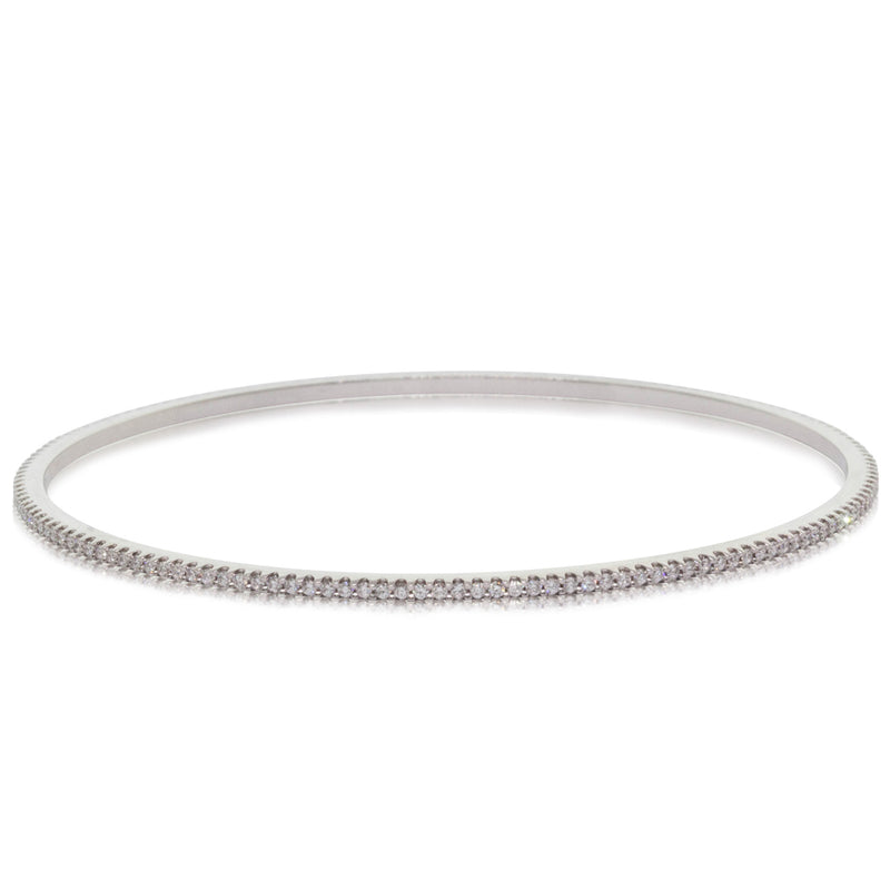 18ct White Gold 1.05ct Diamond Eternity Bangle-Bracelet-Walker & Hall