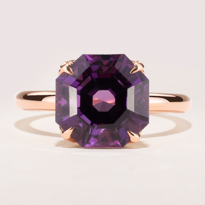 18ct Rose Gold Amethyst Octavia Ring-Ring-Walker & Hall