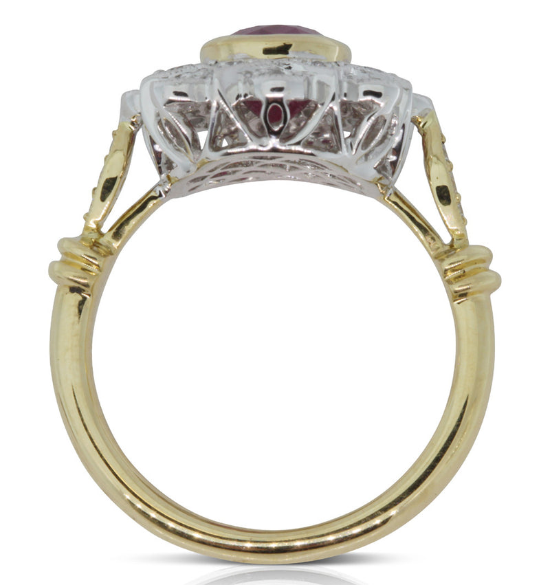 18ct Yellow Gold Ruby And Diamond Dress Ring-Ring-Walker & Hall