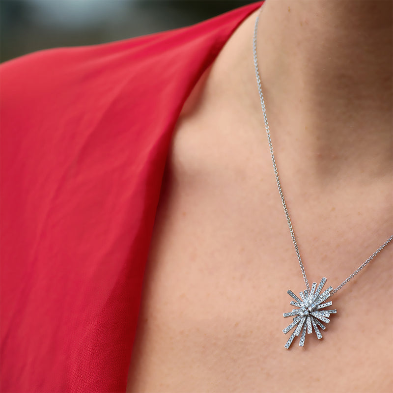 18ct Yellow Gold .70ct Diamond Asteroid Pendant-Necklace-Walker & Hall