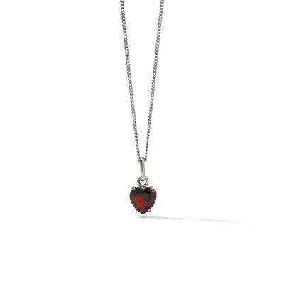 Meadowlark Heart Jewel Necklace - Sterling Silver-Necklace-Walker & Hall