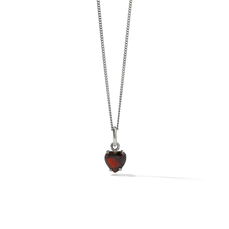 Meadowlark Heart Jewel Necklace - Sterling Silver-Necklace-Walker & Hall