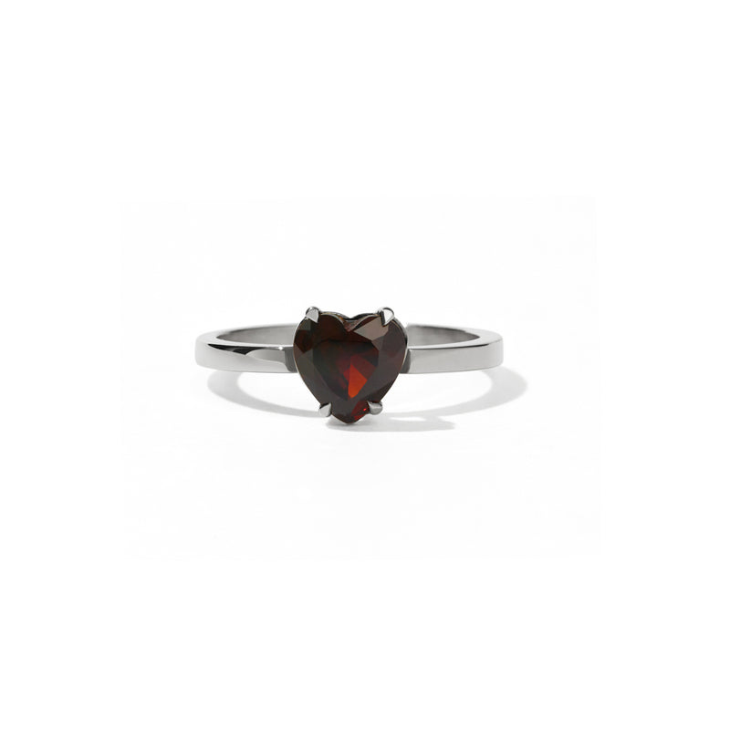 Meadowlark Heart Jewel Ring - Sterling Silver & Thai Garnet-Ring-Walker & Hall