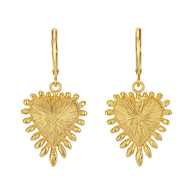 Zoe & Morgan Heart Rays Earrings - Gold Vermeil-Earrings-Walker & Hall