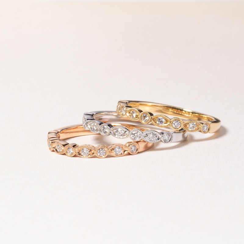18ct Rose Gold Diamond Aura Ring-Ring-Walker & Hall