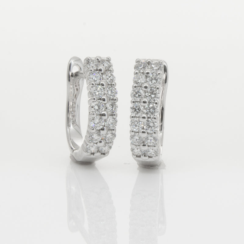 18ct White Gold .50ct Diamond Apollo Earrings-Earrings-Walker & Hall