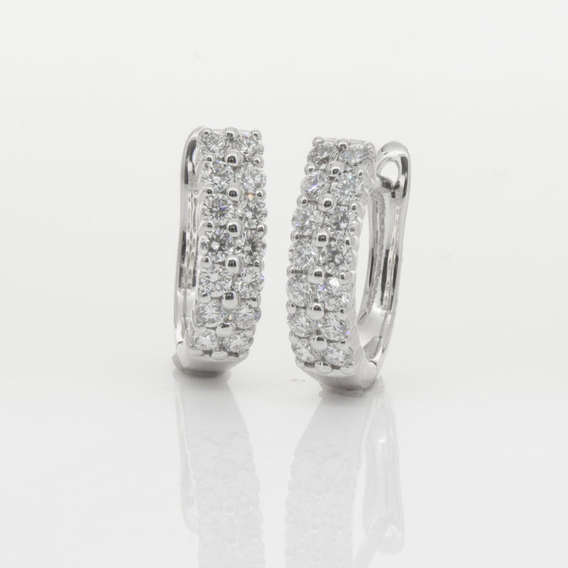 18ct White Gold .50ct Diamond Apollo Earrings-Earrings-Walker & Hall