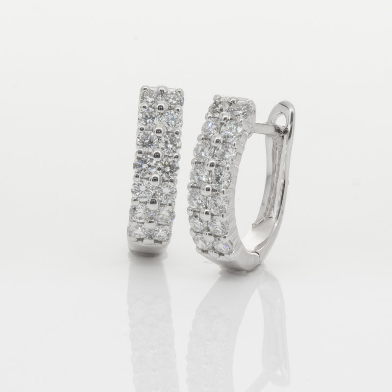 18ct White Gold .50ct Diamond Apollo Earrings-Earrings-Walker & Hall