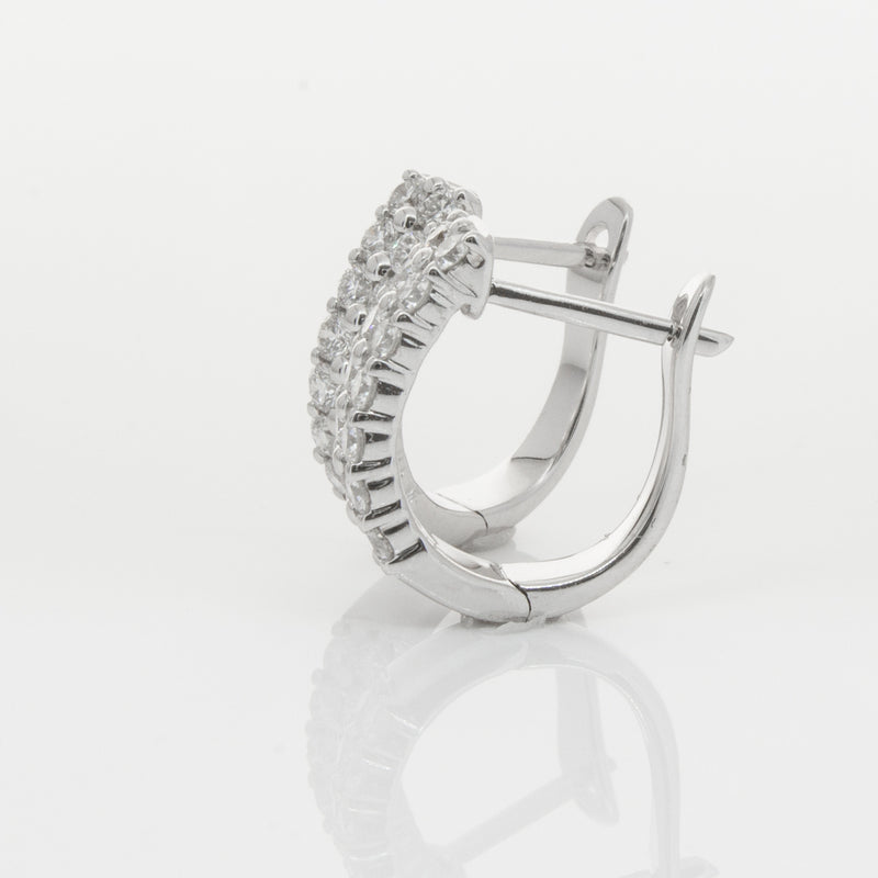 18ct White Gold .50ct Diamond Apollo Earrings-Earrings-Walker & Hall