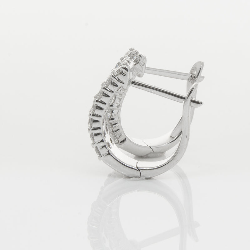 18ct White Gold .50ct Diamond Apollo Earrings-Earrings-Walker & Hall