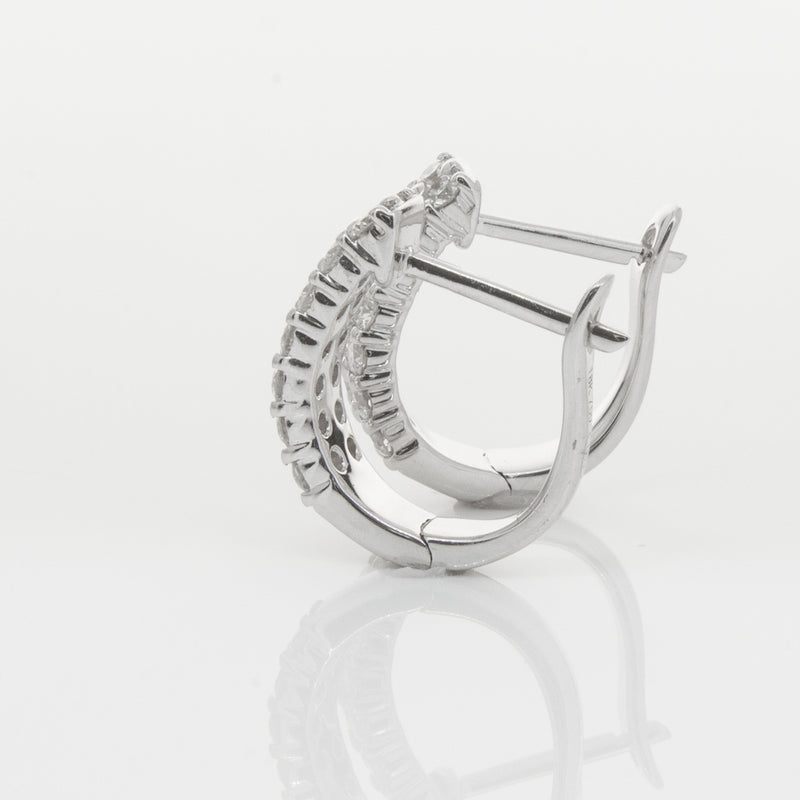 18ct White Gold .50ct Diamond Apollo Earrings-Earrings-Walker & Hall