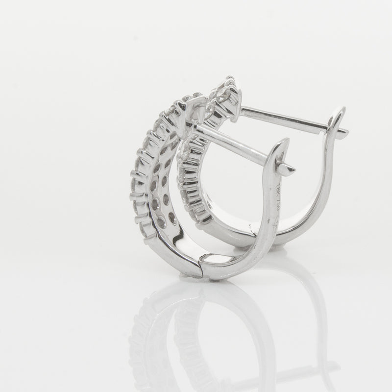 18ct White Gold .50ct Diamond Apollo Earrings-Earrings-Walker & Hall