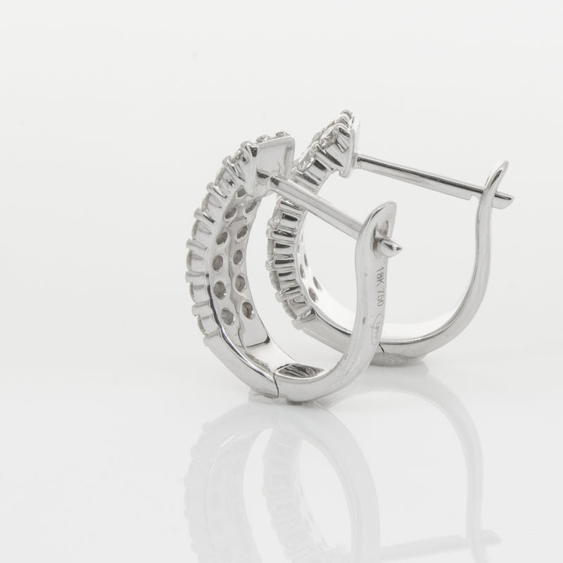 18ct White Gold .50ct Diamond Apollo Earrings-Earrings-Walker & Hall