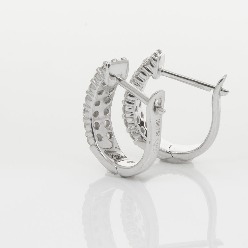 18ct White Gold .50ct Diamond Apollo Earrings-Earrings-Walker & Hall