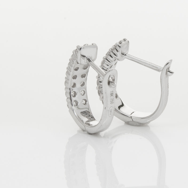 18ct White Gold .50ct Diamond Apollo Earrings-Earrings-Walker & Hall