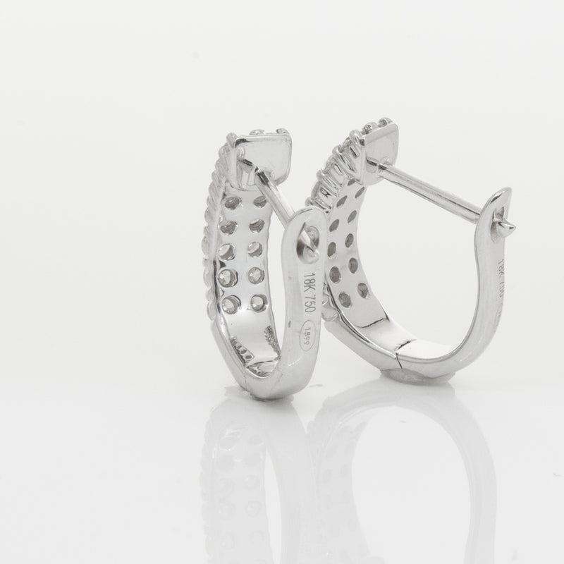 18ct White Gold .50ct Diamond Apollo Earrings-Earrings-Walker & Hall