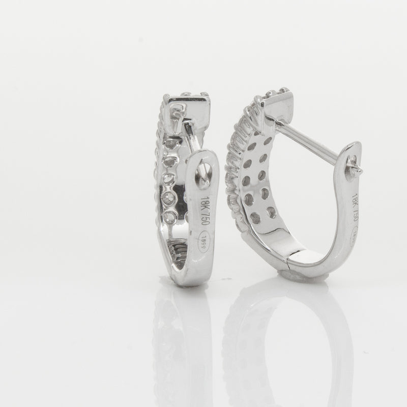 18ct White Gold .50ct Diamond Apollo Earrings-Earrings-Walker & Hall