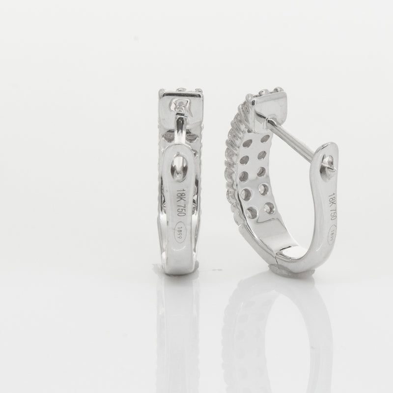 18ct White Gold .50ct Diamond Apollo Earrings-Earrings-Walker & Hall