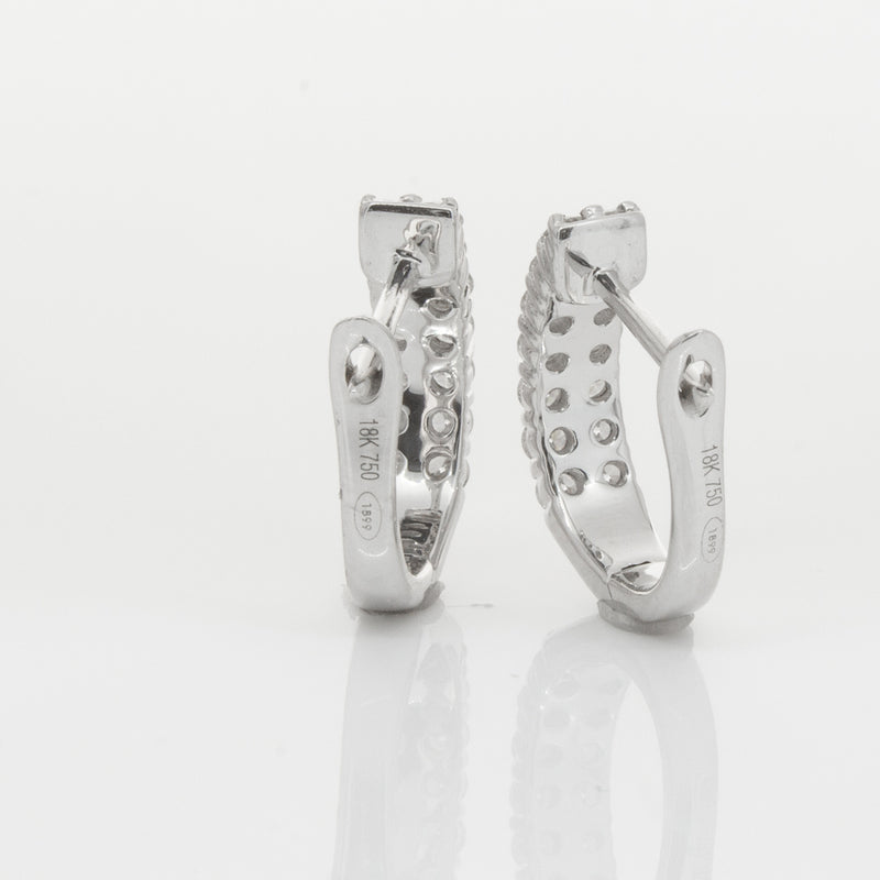 18ct White Gold .50ct Diamond Apollo Earrings-Earrings-Walker & Hall