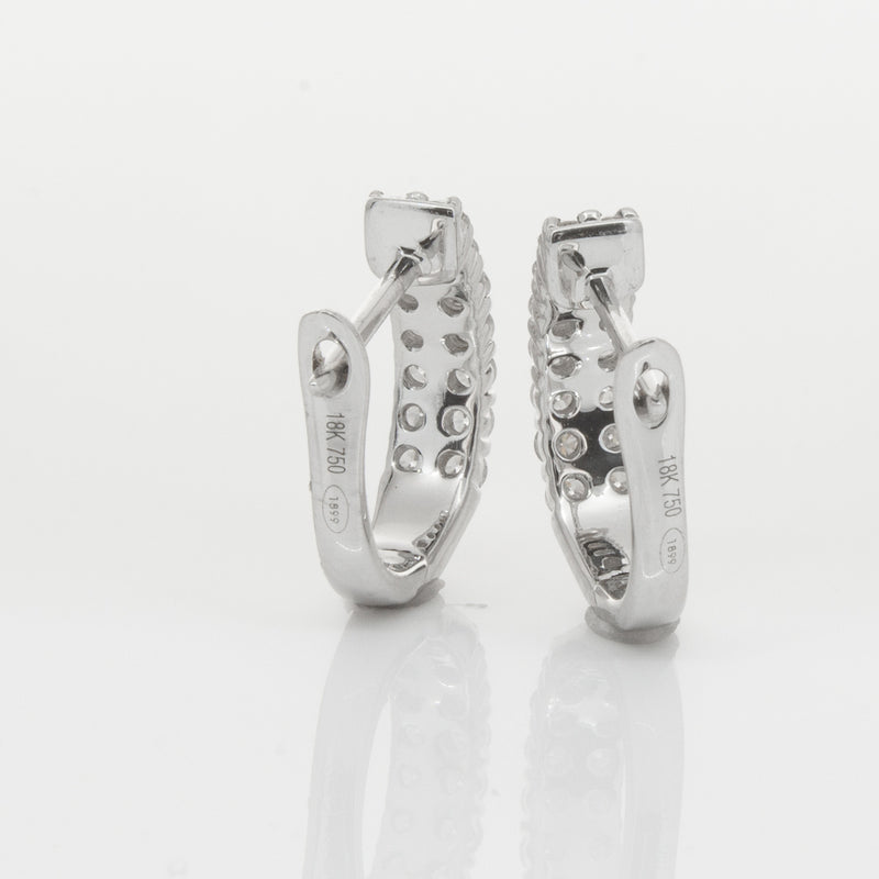 18ct White Gold .50ct Diamond Apollo Earrings-Earrings-Walker & Hall