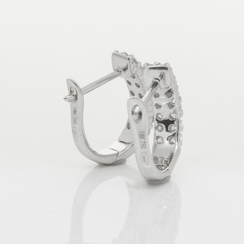 18ct White Gold .50ct Diamond Apollo Earrings-Earrings-Walker & Hall