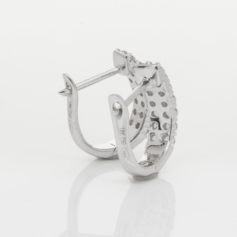 18ct White Gold .50ct Diamond Apollo Earrings-Earrings-Walker & Hall