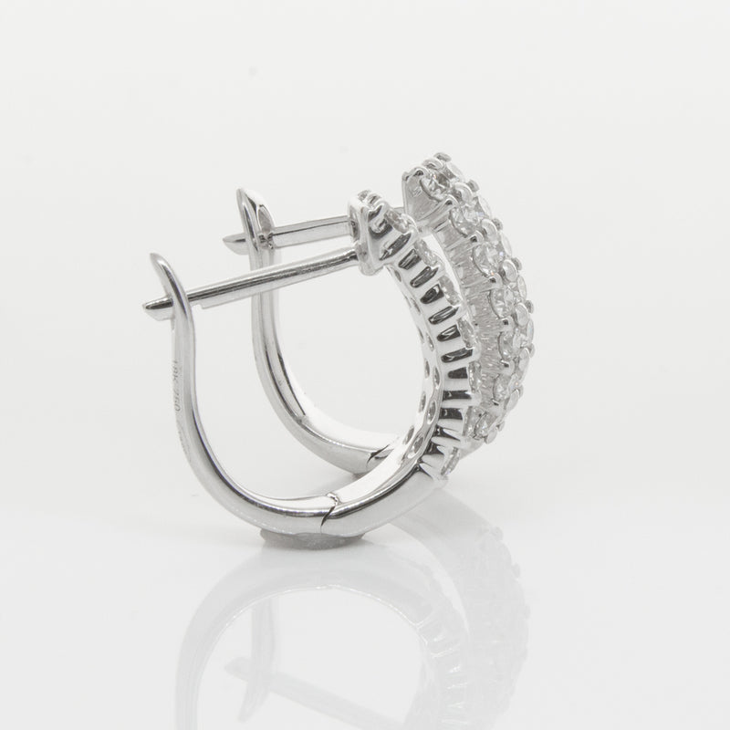 18ct White Gold .50ct Diamond Apollo Earrings-Earrings-Walker & Hall