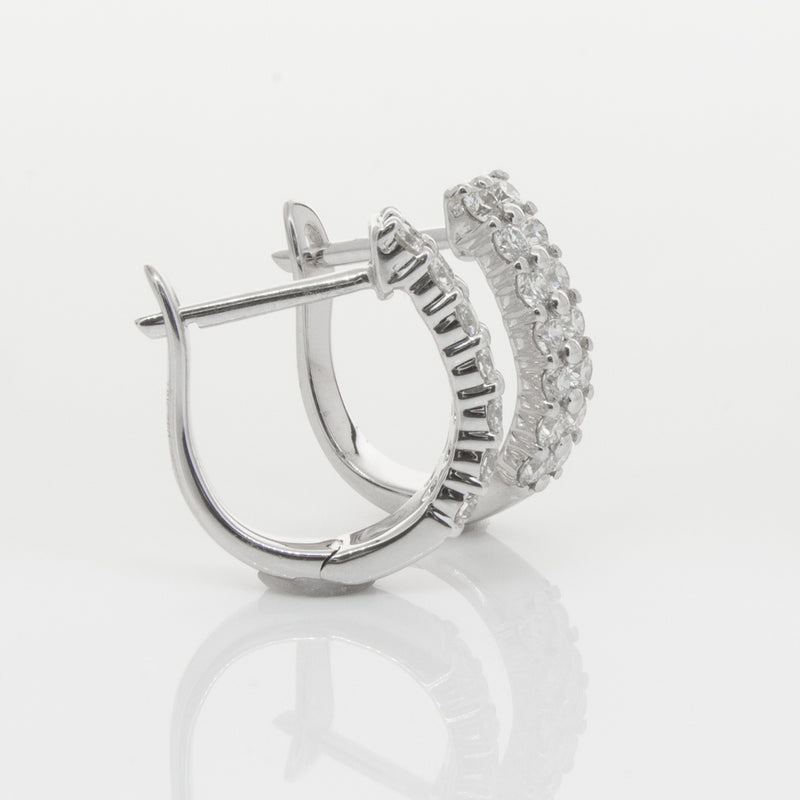 18ct White Gold .50ct Diamond Apollo Earrings-Earrings-Walker & Hall