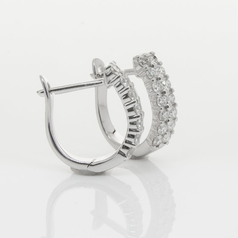 18ct White Gold .50ct Diamond Apollo Earrings-Earrings-Walker & Hall