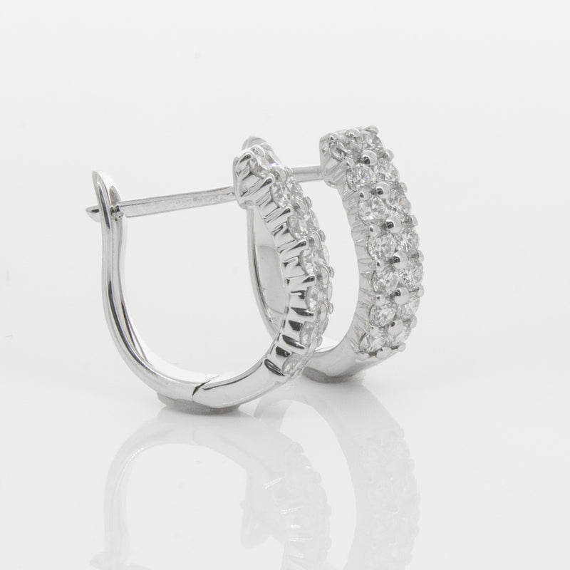 18ct White Gold .50ct Diamond Apollo Earrings-Earrings-Walker & Hall