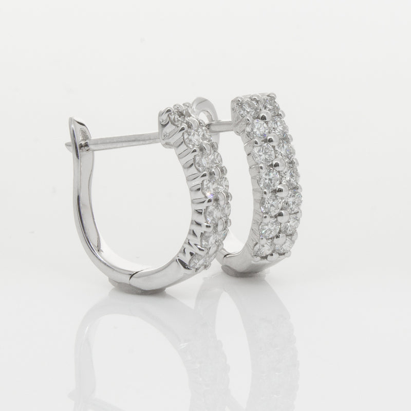 18ct White Gold .50ct Diamond Apollo Earrings-Earrings-Walker & Hall