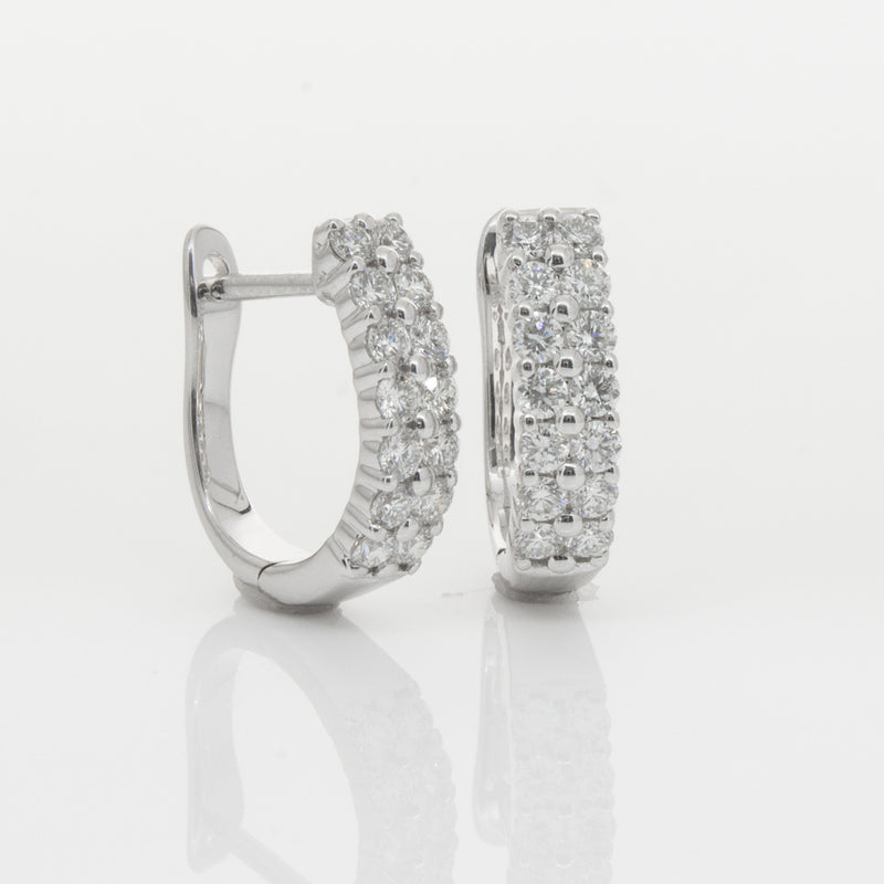 18ct White Gold .50ct Diamond Apollo Earrings-Earrings-Walker & Hall