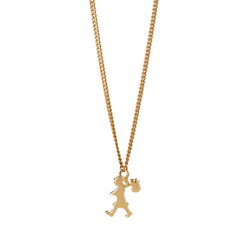 Karen Walker Mini Runaway Girl Necklace - 9ct Yellow Gold-Necklace-Walker & Hall
