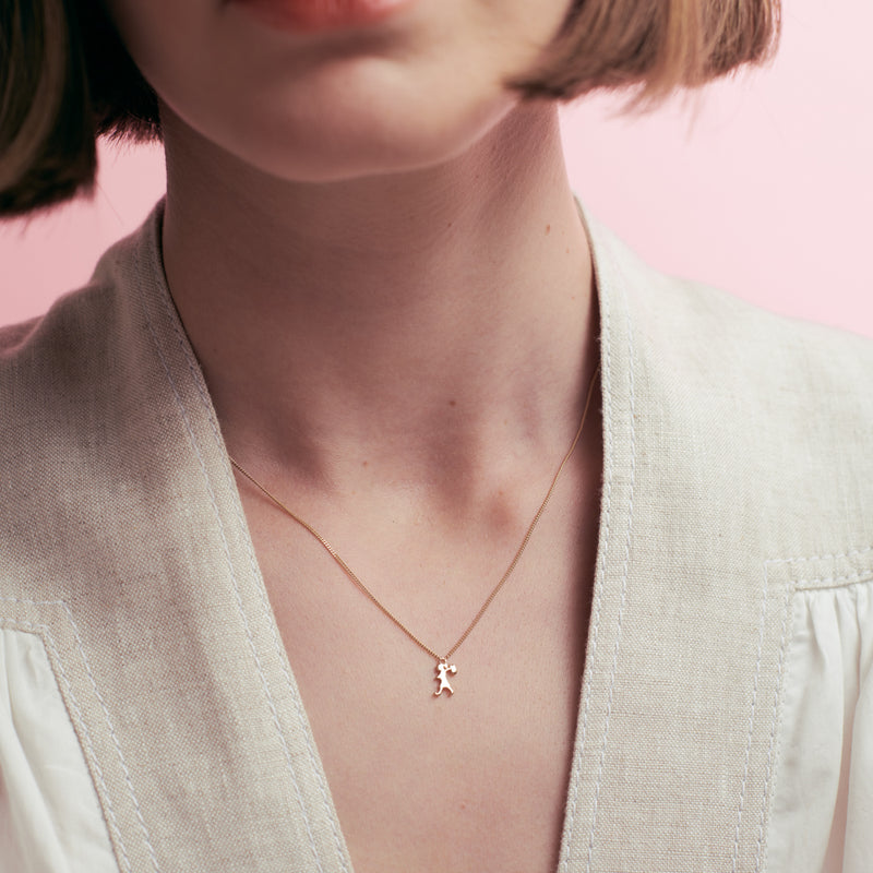 Karen Walker Mini Runaway Girl Necklace - 9ct Yellow Gold-Necklace-Walker & Hall