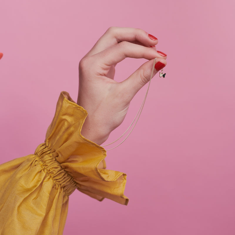 Karen Walker Mini Butterfly Necklace - Sterling Silver-Necklace-Walker & Hall